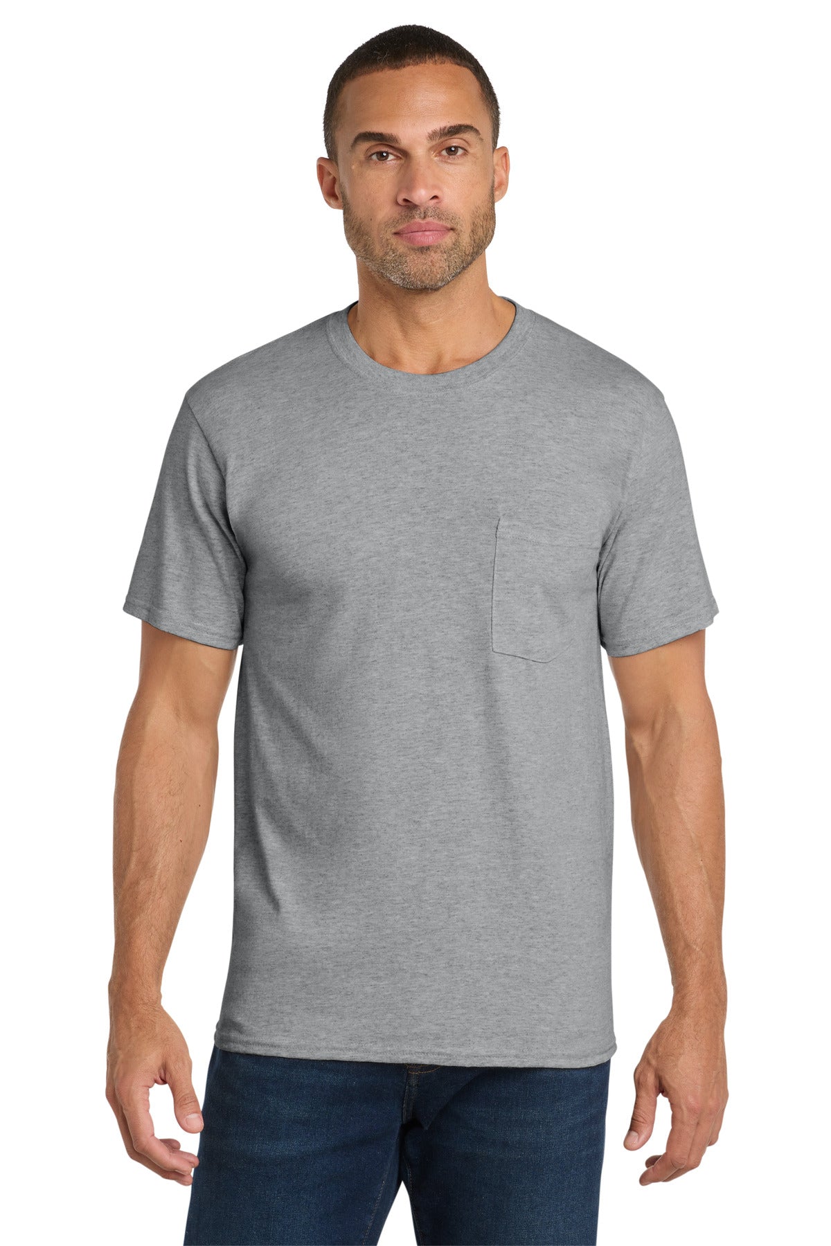 Port & Co Core Cotton Pocket Tee. PC54P