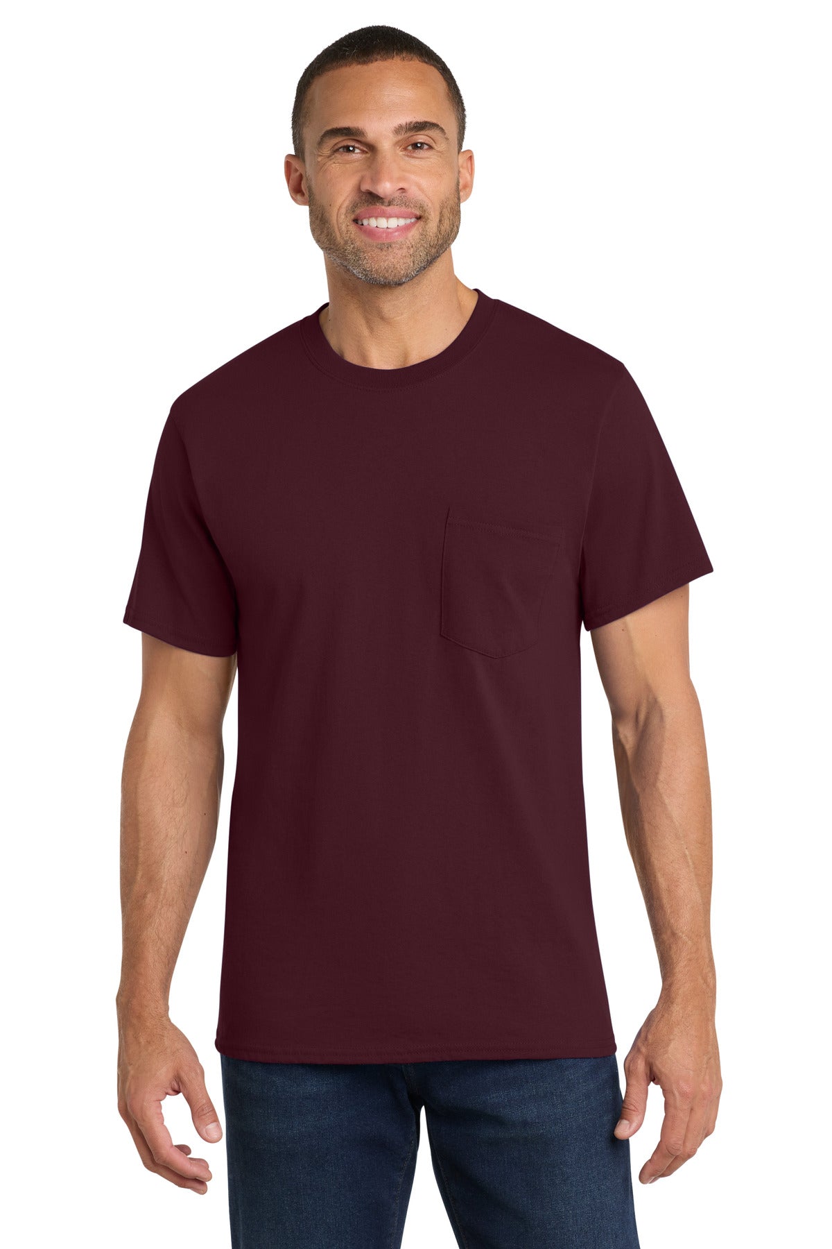 Port & Co Core Cotton Pocket Tee. PC54P