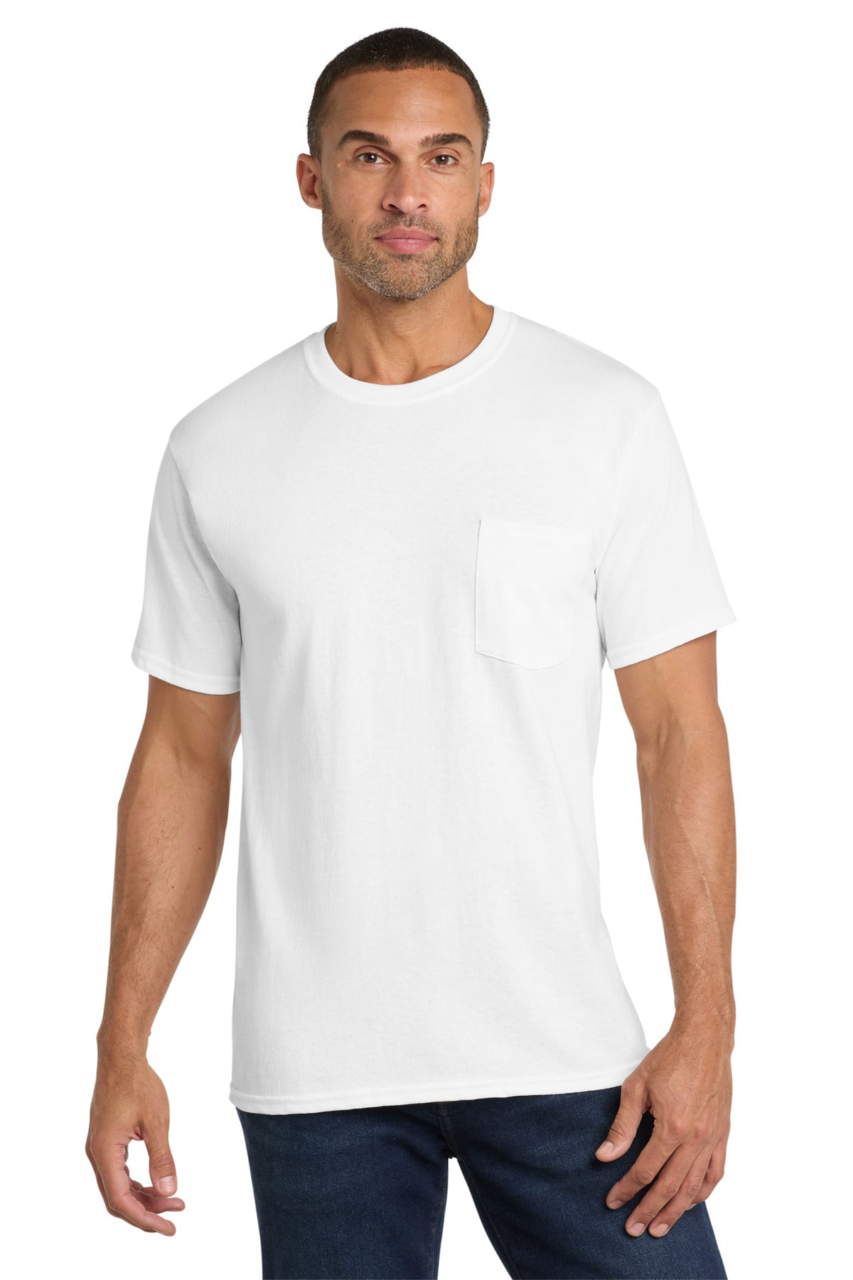 Port & Co Core Cotton Pocket Tee. PC54P