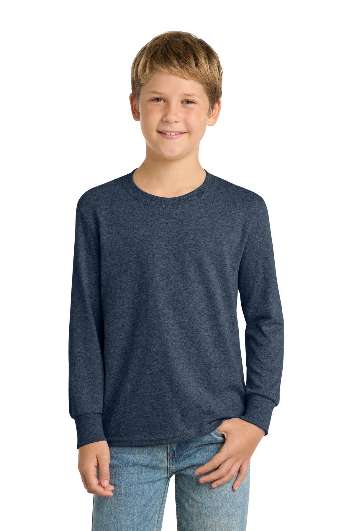 Port & Co Youth Long Sleeve Core Cotton Tee. PC54YLS