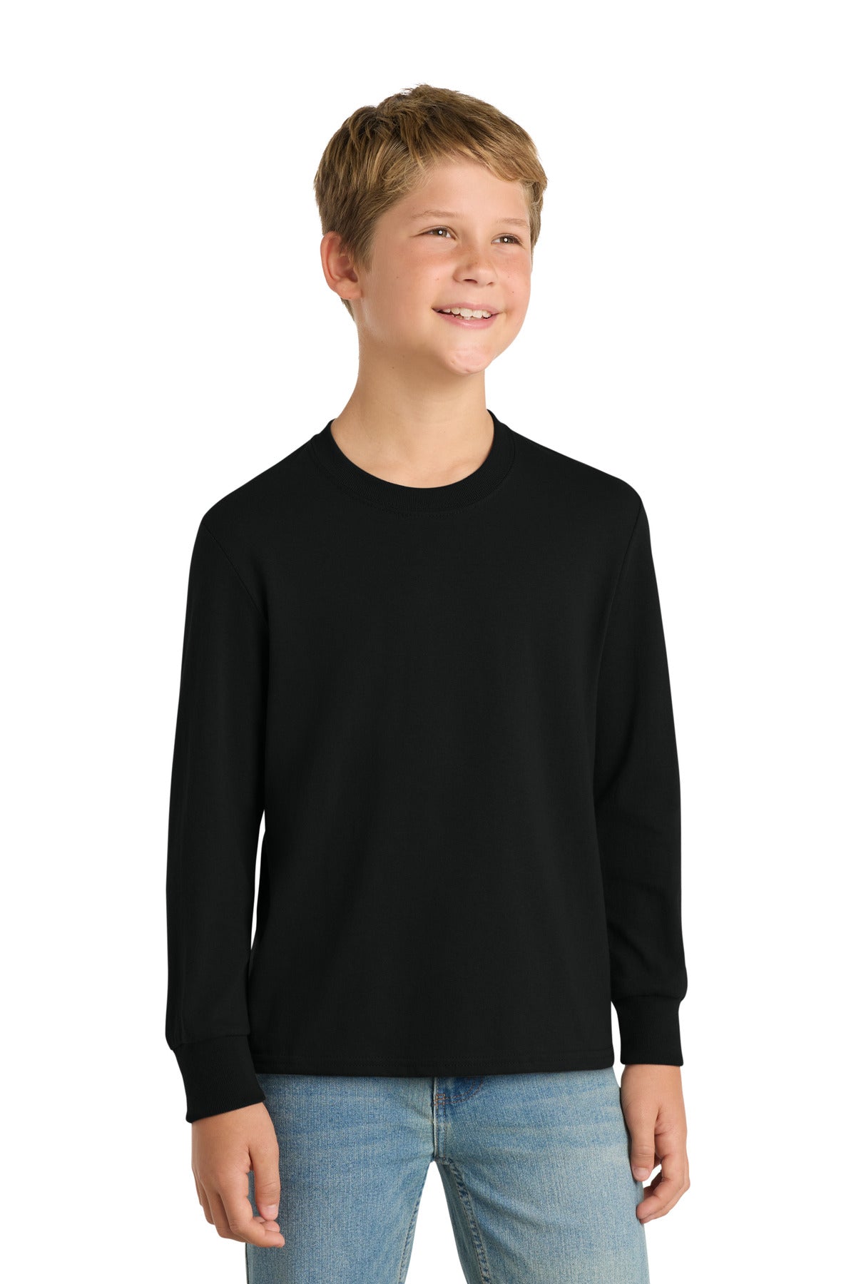 Port & Co Youth Long Sleeve Core Cotton Tee. PC54YLS