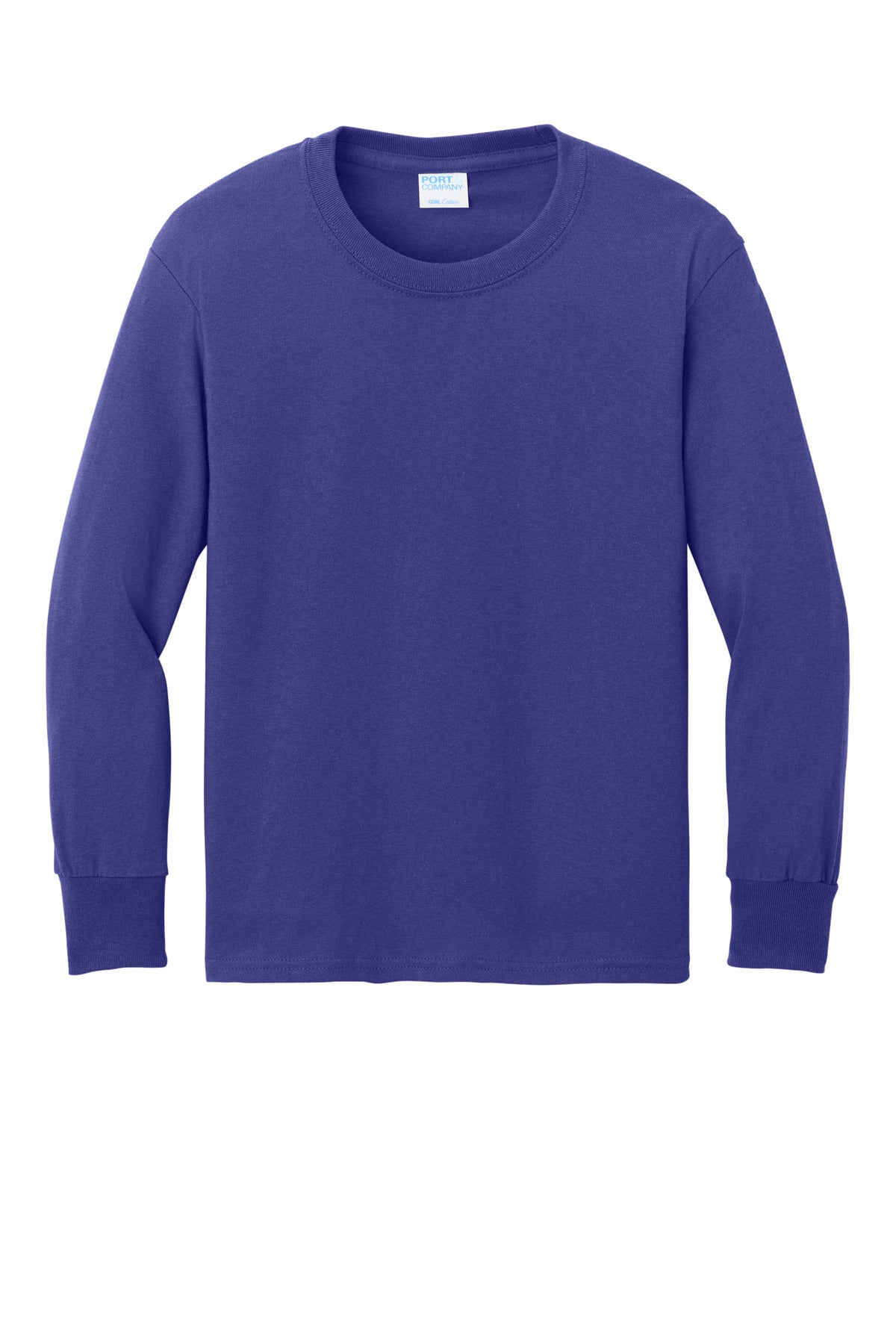 Port & Co Youth Long Sleeve Core Cotton Tee. PC54YLS
