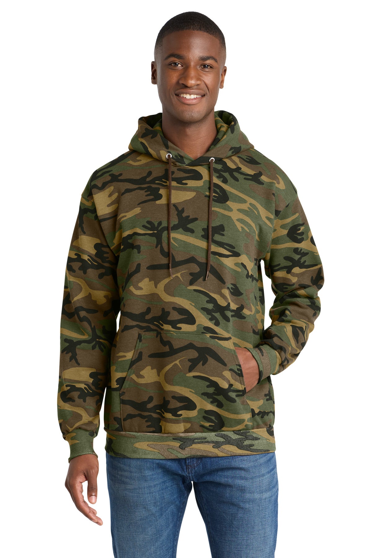 Port & Co Core Fleece Camo Pullover Hooded Sweatshirt. PC78HC