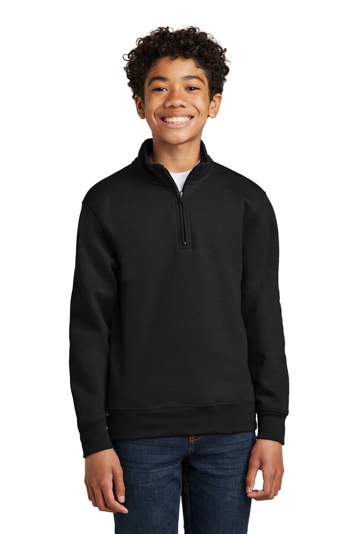 Port & Co Youth Core Fleece 1/4-Zip Pullover Sweatshirt PC78YQ