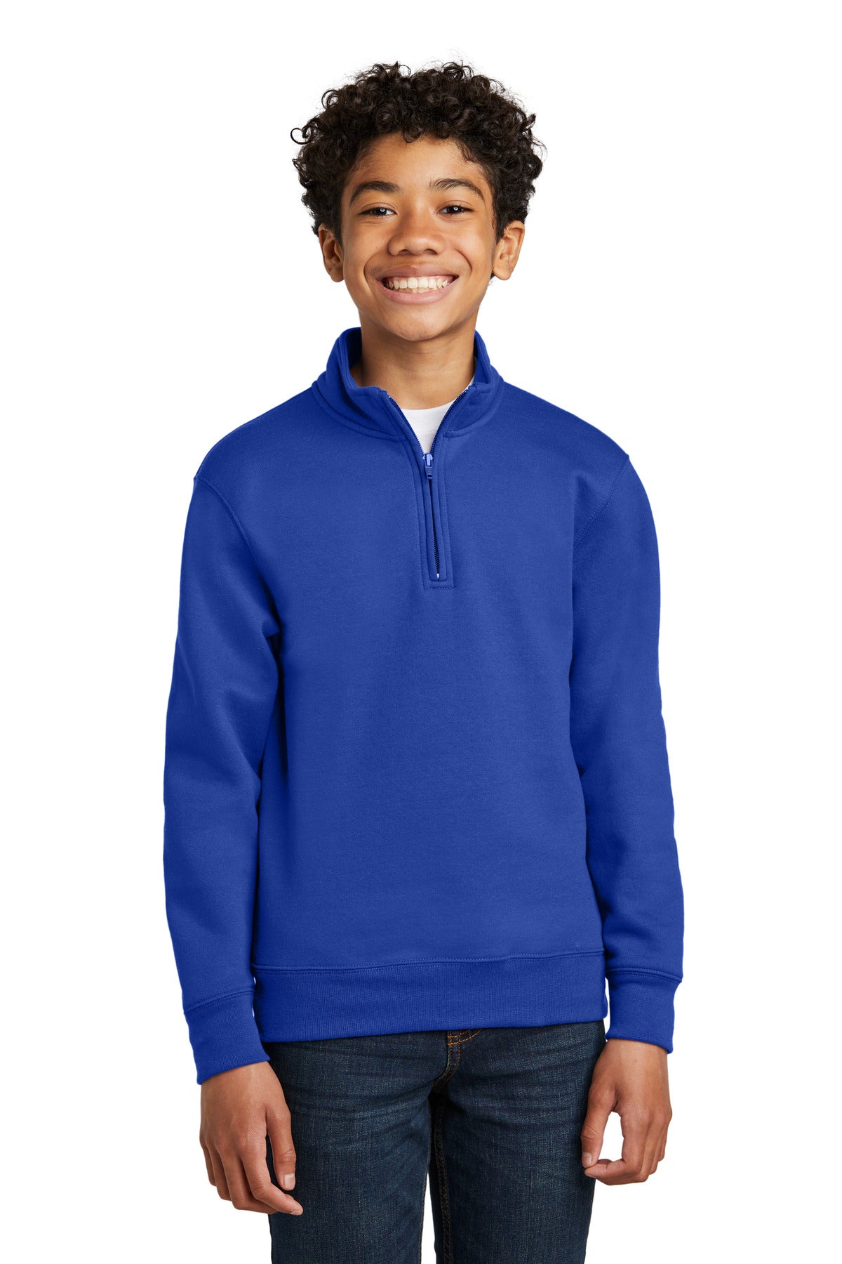 Port & Co Youth Core Fleece 1/4-Zip Pullover Sweatshirt PC78YQ
