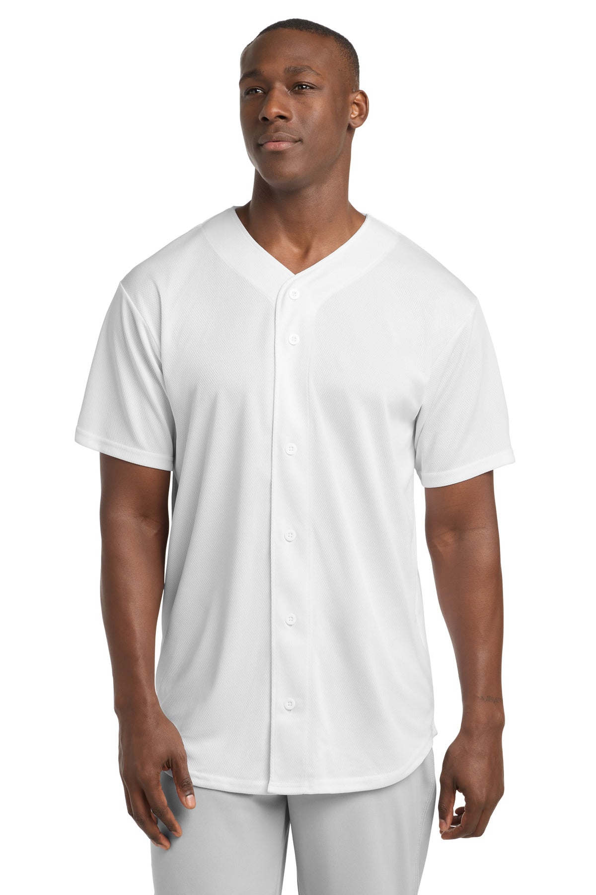 Sport-Tek PosiCharge Tough Mesh Full-Button Jersey. ST220