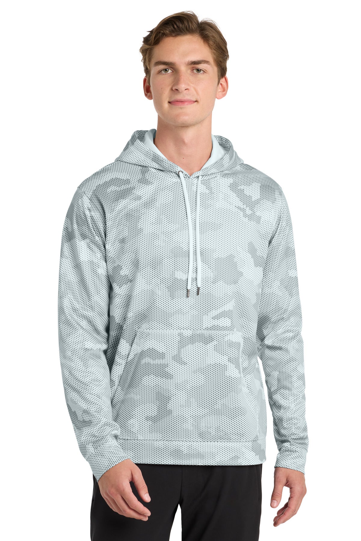 Sport-Tek Sport-Wick CamoHex Fleece Hooded Pullover. ST240