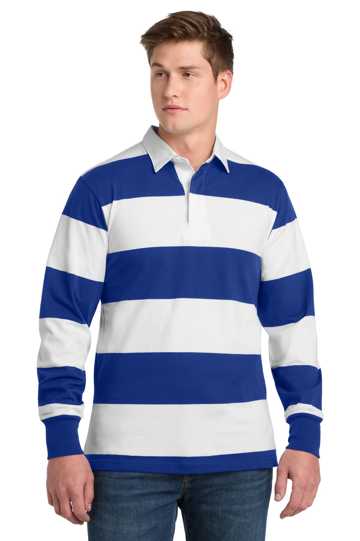 Sport-Tek Classic Long Sleeve Rugby Polo. ST301
