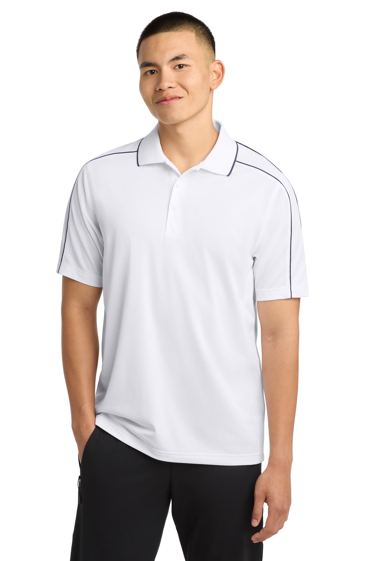 Sport-Tek Micropique Sport-Wick Piped Polo. ST653