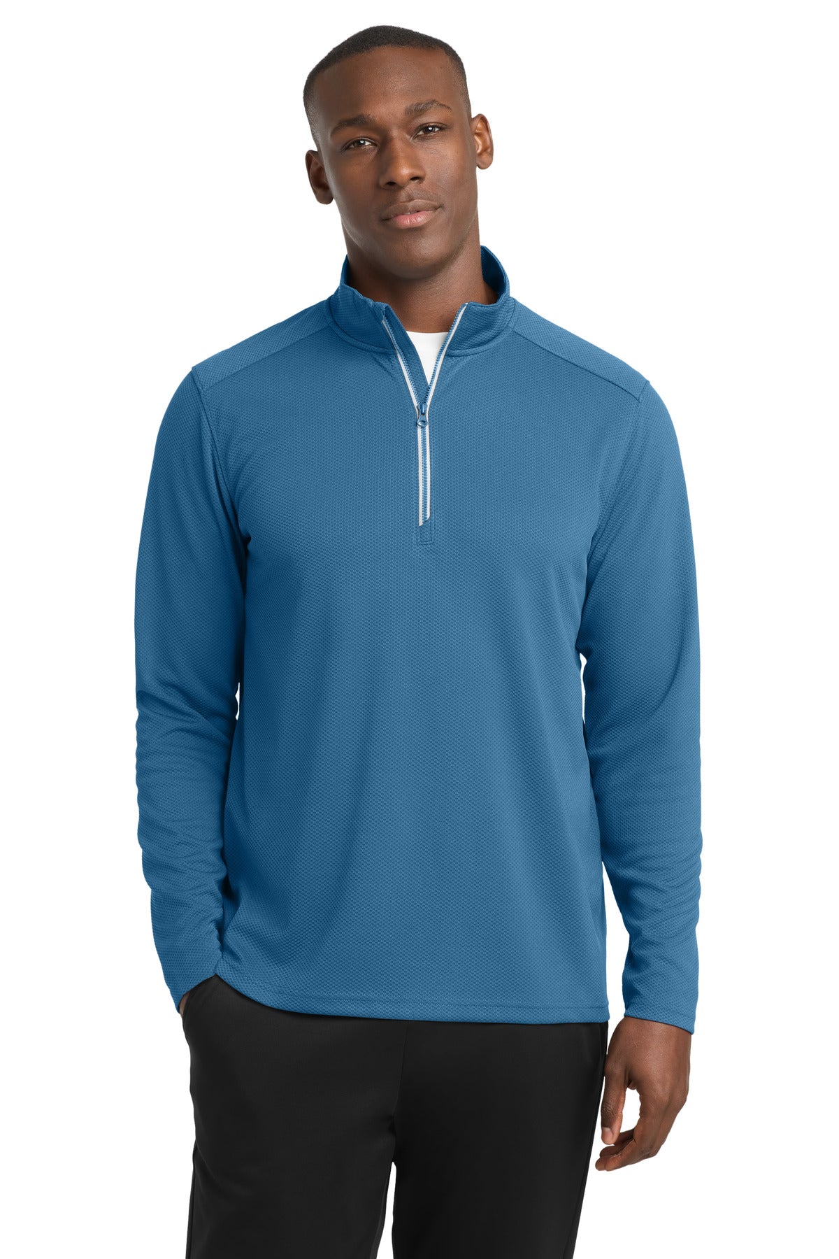 Sport-Tek Sport-Wick Textured 1/4-Zip Pullover.  ST860