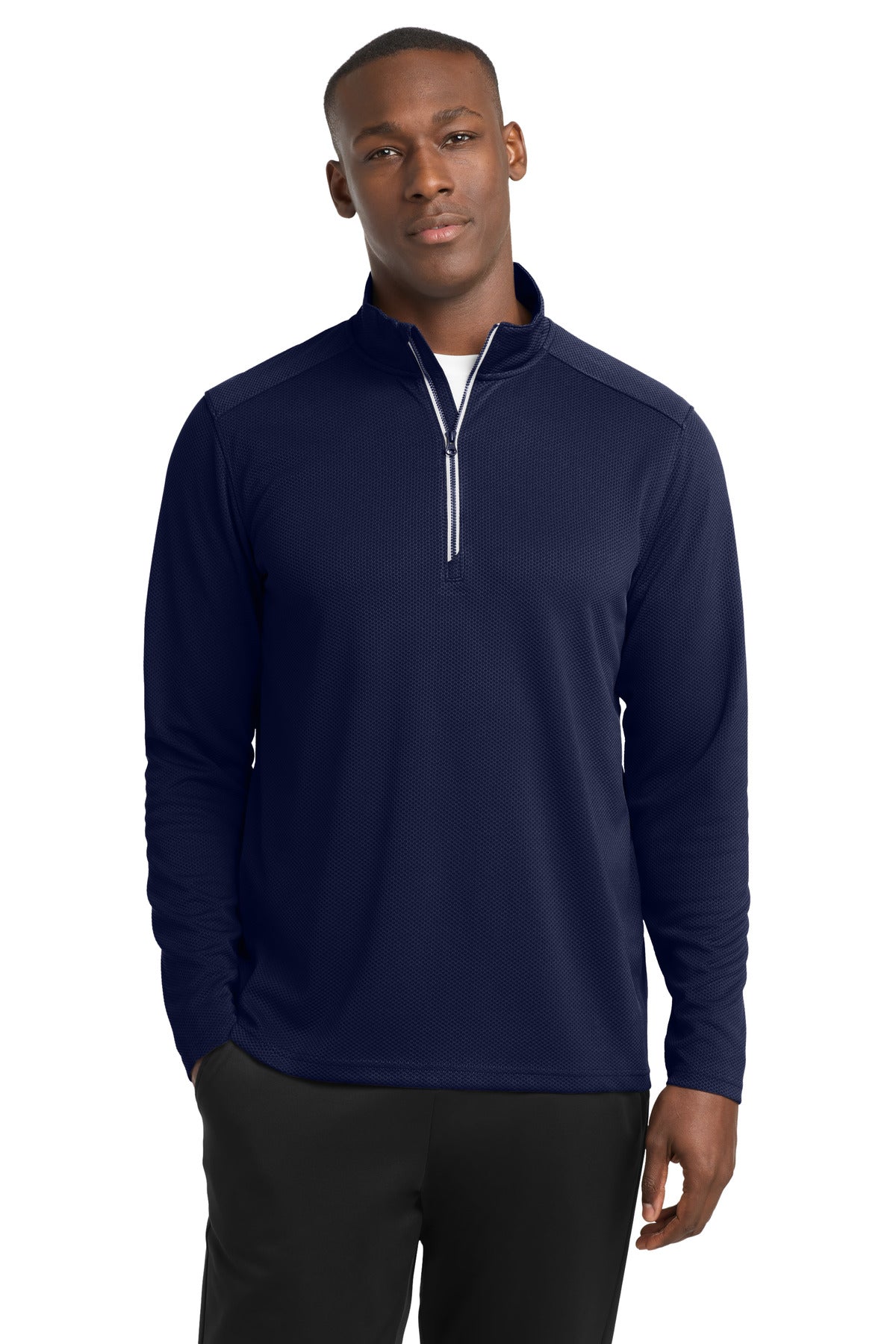 Sport-Tek Sport-Wick Textured 1/4-Zip Pullover.  ST860