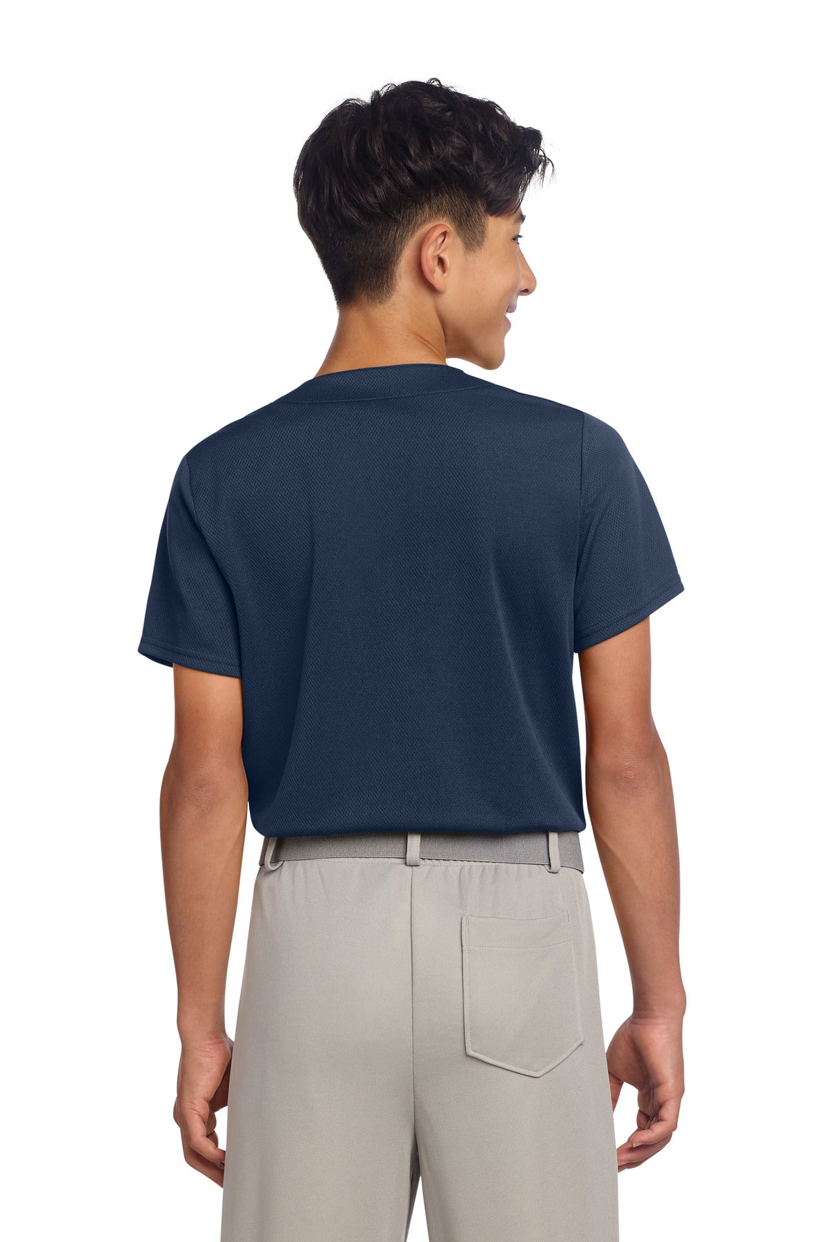 Sport-Tek Youth PosiCharge Tough Mesh Full-Button Jersey YST220