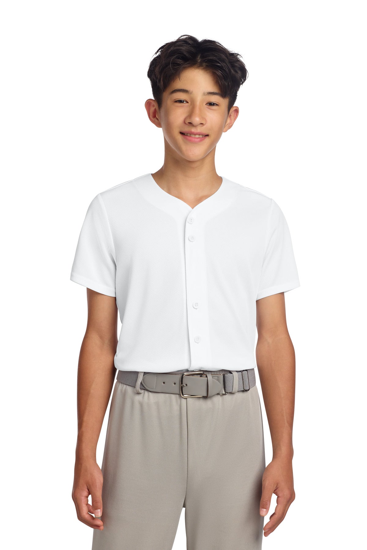 Sport-Tek Youth PosiCharge Tough Mesh Full-Button Jersey YST220