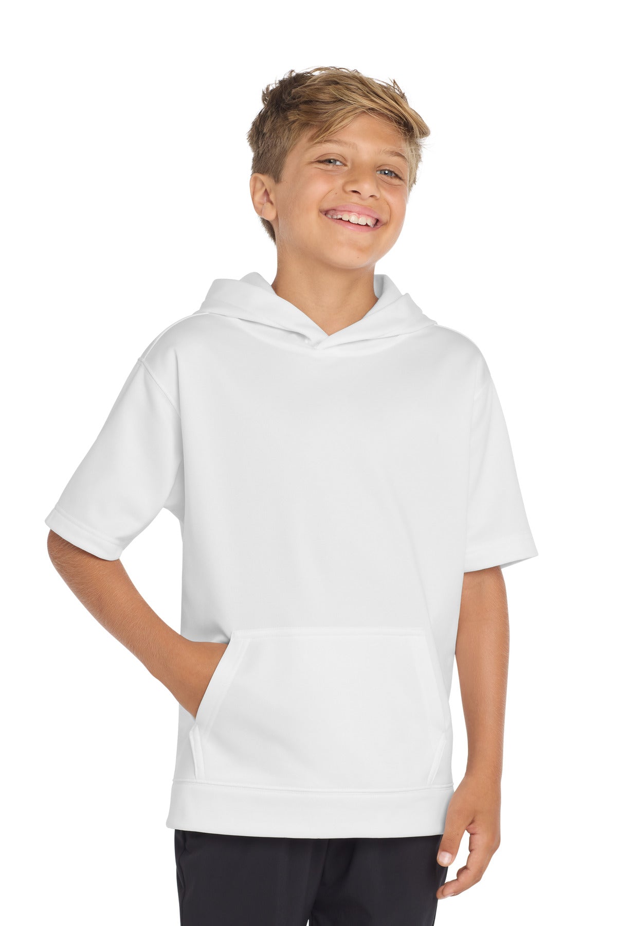 Sport-Tek  Youth Sport-Wick  Fleece Short Sleeve Hooded Pullover. YST251