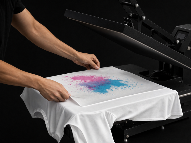 Sublimation apparel step 2 place transfer
