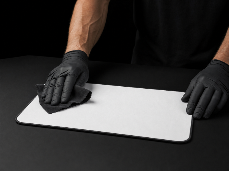 Sublimation mousepad step 1 clean surface