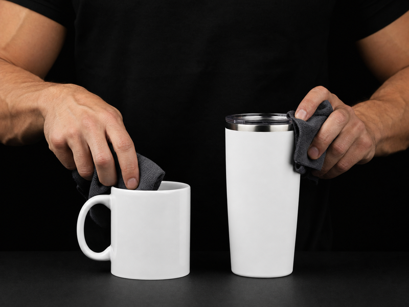 Sublimation tumbler step 1 clean surface